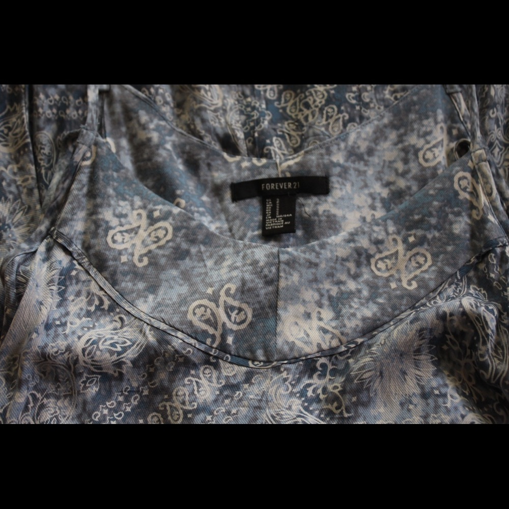 Spaghetti strap washed out paisley patterned dress